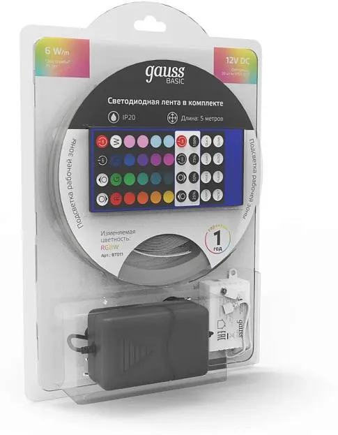 Светодиодная лента Gauss BT011 Basic 5м Светодиодная лента Gauss BT011 Basic 5м