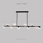 Реечный, рядный светильник LINDA LONG 10 пафонов. Цвет черный (одинарный плафон) Lampatron 2186-3647