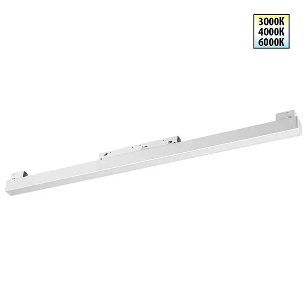 Трековый светильник для низков. шинопровода с переключ. цв. темпер. IP20 LED 3000К\4000К\6000К 20W 48V Novotech 359618 FLUM