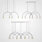 Подвесной светильник ARC 4 плафона. Цвет золото. Lampatron 1326-2023