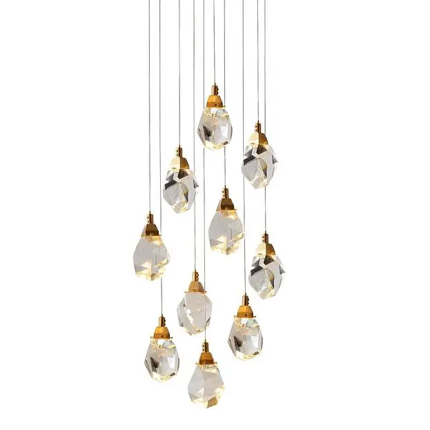 Подвесной светильник Delight Collection 9701P/10R brass Crystal rock II Подвесной светильник Delight Collection 9701P/10R brass Crystal rock II