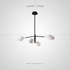 Люстра LANT 4 плафона. Размер L. Цвет белый. Черный каркас. Lampatron 871-1304