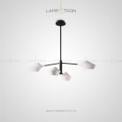 Люстра LANT 4 плафона. Размер L. Цвет белый. Черный каркас. Lampatron 871-1304