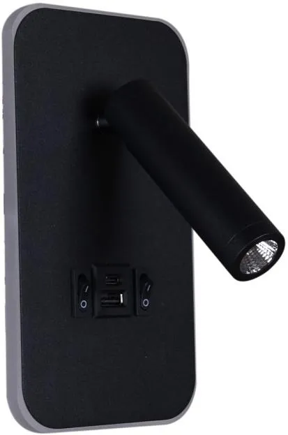 Настенный светильник Reluce 86204-9.2-001KT LED12W+USB BK Настенный светильник Reluce 86204-9.2-001KT LED12W+USB BK
