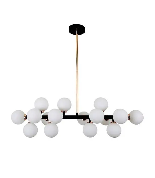 Люстра на штанге Lumina Deco LDP 6033-16 BK+GD Marsiada Люстра на штанге Lumina Deco LDP 6033-16 BK+GD Marsiada