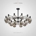 Люстра AIDA 18 плафонов (2 уровня). Цвет каркаса черный. Lampatron 2883-6883