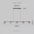 Реечный, рядный светильник CICLA LONG 5 ламп. Цвет: Черненая латунь Lampatron 8191-22422