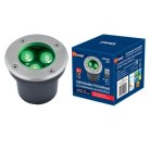 Встраиваемый светильник уличный Uniel ULU-B10A-3W/GREEN IP67 GREY