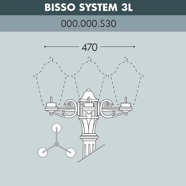 Консоль для паркового фонаря FUMAGALLI BISSO SYS 3L 000.000.S30.A0 Консоль для паркового фонаря FUMAGALLI BISSO SYS 3L 000.000.S30.A0