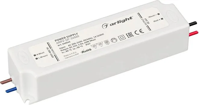Блок питания для светодиодной ленты Arlight 040045 ARPV-SP Блок питания для светодиодной ленты Arlight 040045 ARPV-SP