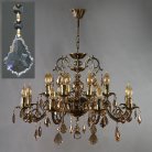 Подвесная люстра Ambiente 8888/8+8 PB Leaf crystal