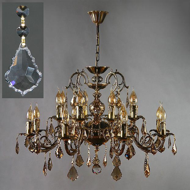 Подвесная люстра Ambiente 8888/8+8 PB Leaf crystal
