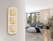 Комплект механизма 2-клавишного перекрестного выключателя 10A-250V OMEGA Шампань Volt MO603030 QUANT