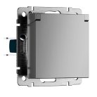 розетка с заземлением, шторками и защитной крышкой Werkel W1171209 Встраиваемые механизмы серебряный рифленый a069602