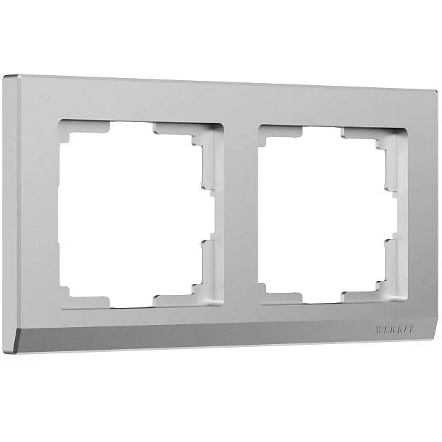 Рамка на 2 поста Werkel W0021865 Stark (серебряный матовый) a063454