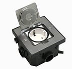 Лючок 2 мод. (1 мод. 45х45 мм.), серебро, IP44, (с уст. набором) Donel DFB2MRMS DFB
