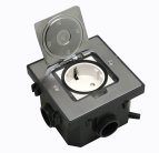 Лючок 2 мод. (1 мод. 45х45 мм.), серебро, IP44, (с уст. набором) Donel DFB2MRMS DFB