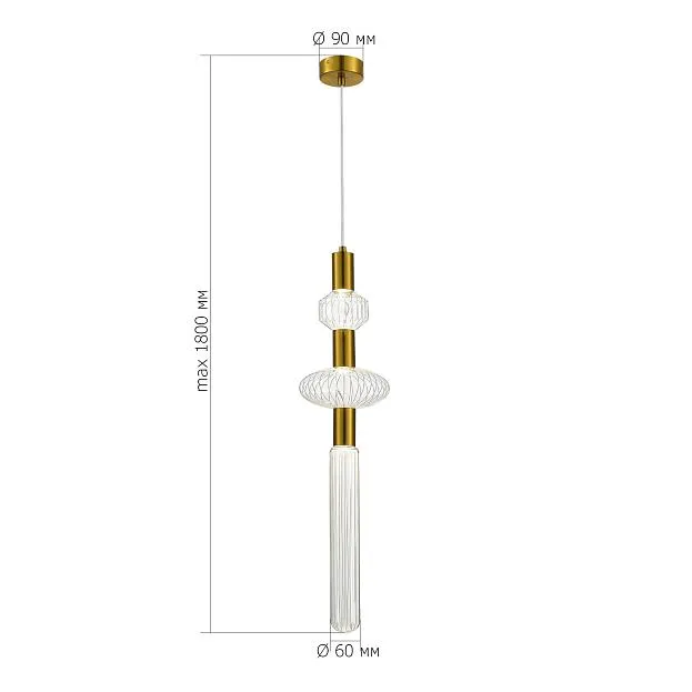 Светильник подвесной Латунь/Золотой, Прозрачный LED 3*3W 3000K ST Luce SL6117.203.03 TACCHE
