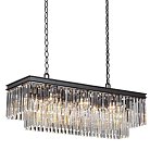 Подвесная люстра RH 1920s Odeon Clear Glass Rectangular Chandelier Black iron 100 ImperiumLoft 156494-22 40.3294-2