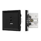 Механизм USB розетки SCT-TENDO-MUAC-SFPL-BK (5V, 3A, QC3) (Матовый черный) Arlight 054536