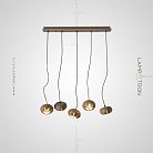 Подвесной светильник CAPSULES 5 плафонов на планке. Светлое дерево. Lampatron capsules-light-5-bar 1311-5790