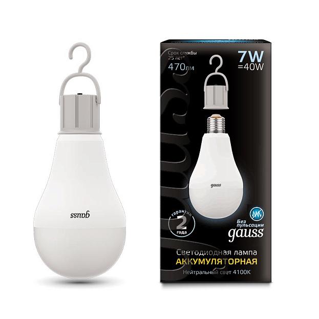 Лампа Gauss 102402207 E27 7W 4100K матовая