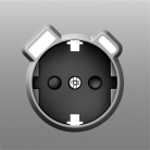 Накладка для розетки Schuko с зарядным устройством USB A+C, со шторками 16A 250В, серый графит, Donel DS22959 S08