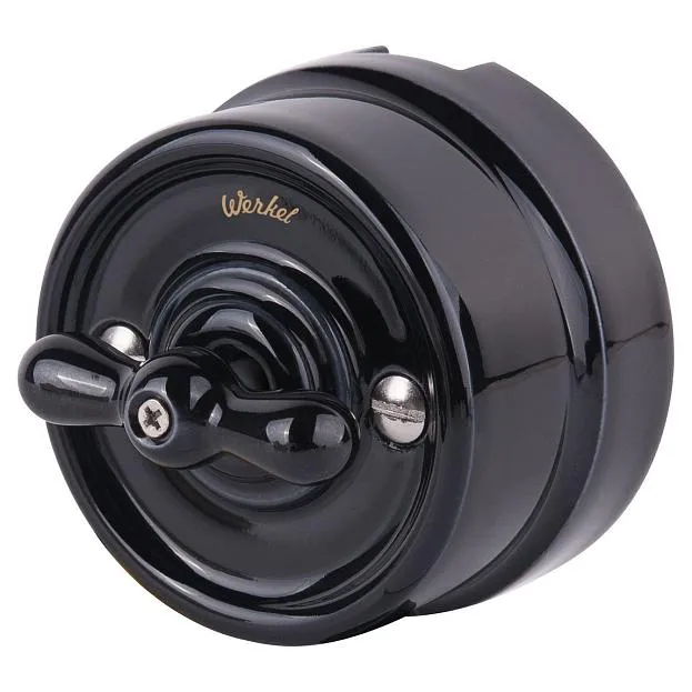 Выключатель на 4 положения двухклавишный (черный) Werkel W5620008 Ретро a051452