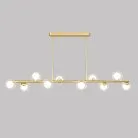 Реечный, рядный светильник LINDA LONG 10 плафонов. Цвет золото (двойной плафон) Lampatron 2186-3650