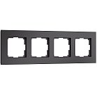Рамка на 4 поста (черный, стекло soft-touch) Werkel W0043108 Senso a064575