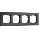 Рамка на 4 поста (черный, стекло soft-touch) Werkel W0043108 Senso a064575