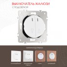 Выключатель жалюзи с подсветкой, 10A 250V Arte Milano 202.39-2.white am-202