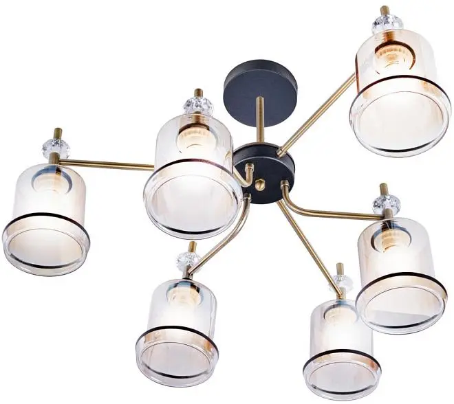 Потолочная люстра Imex MD.4889-6-S AB+BK Потолочная люстра Imex MD.4889-6-S AB+BK