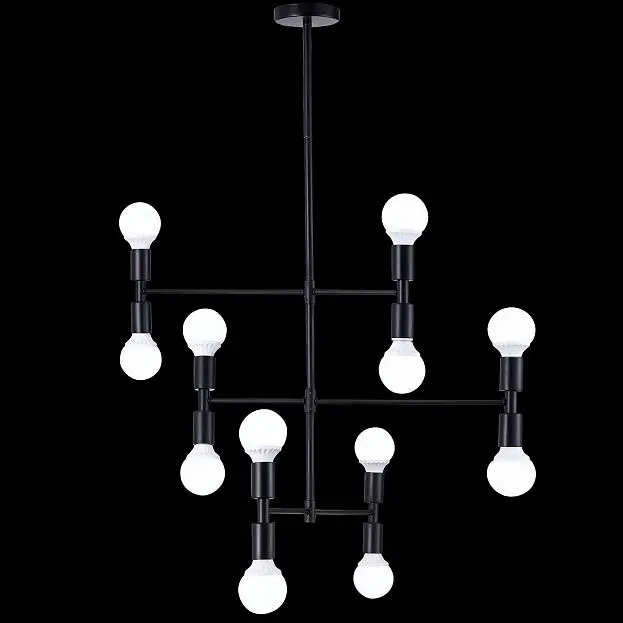 Люстра на штанге Natali Kovaltseva LOFT LUX 75129/12C BLACK Люстра на штанге Natali Kovaltseva LOFT LUX 75129/12C BLACK