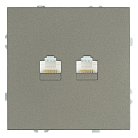 Розетка компьютерная 2-местная RJ-45 (механизм), серия Эмили, антрацит, soft touch Stekker 49926 RST00-5111-09