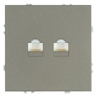 Розетка компьютерная 2-местная RJ-45 (механизм), серия Эмили, антрацит, soft touch Stekker 49926 RST00-5111-09