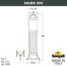 Садовый светильник-столбик FUMAGALLI SAURO 800D15.554.000.VXF1R.FC1