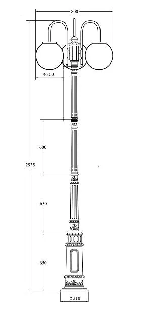 Наземный фонарь Oasis Light 88210LB/10/E7/down Bl GLOBO L