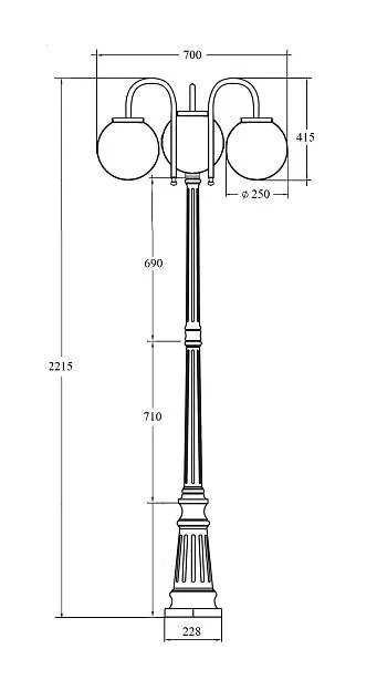Наземный фонарь Oasis Light 88209SB/10/down Bl GLOBO S