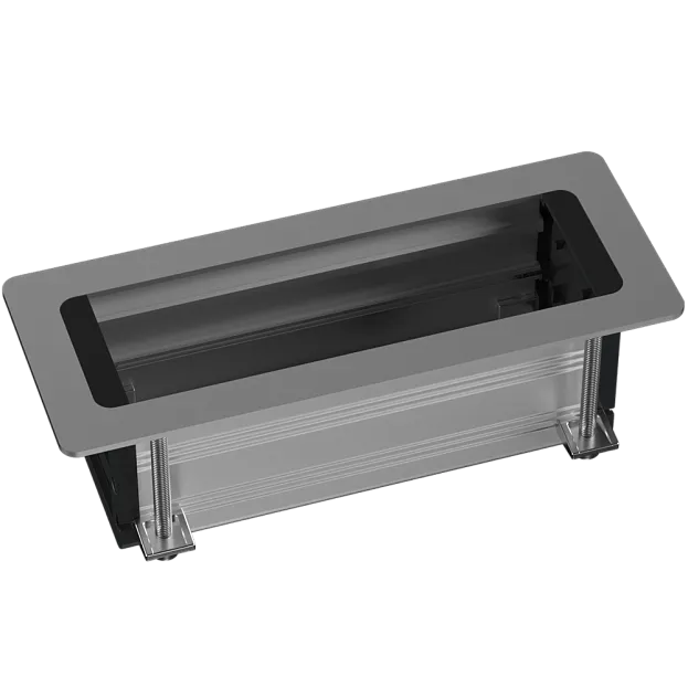 Настольный встраиваемый розеточный блок Static 6 мод. (3 мод. 45х45), серебро Donel DDSB6SS DDSB