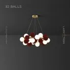 Кольцевые люстры и светильники LATTE 32 шара (16 ламп). Цвет Бордо Lampatron 8318-22664
