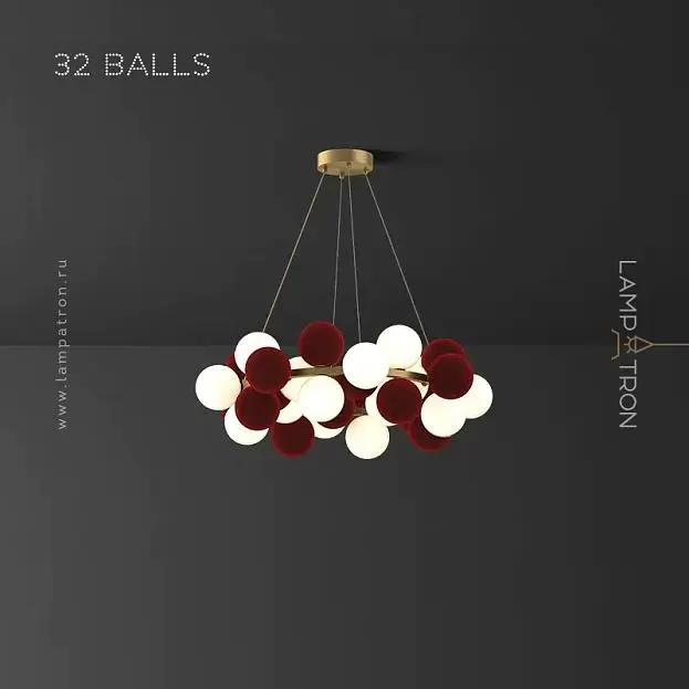 Кольцевые люстры и светильники LATTE 32 шара (16 ламп). Цвет Бордо Lampatron 8318-22664 Кольцевые люстры и светильники LATTE 32 шара (16 ламп). Цвет Бордо Lampatron 8318-22664
