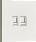 Компьютерная розетка RJ45 + RJ45 (двойная) cat.6/ClassE-8/8, белый, Donel DT166WH N96