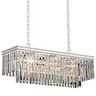 Подвесная люстра RH 1920s Odeon Clear Glass Rectangular Chandelier White iron 80 ImperiumLoft 156434-22 40.3296-2