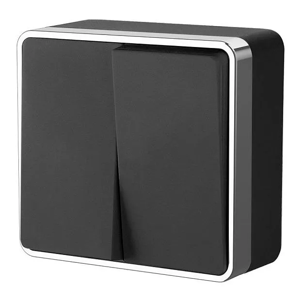 Выключатель двухклавишный Werkel W5020035 Gallant (черный/хром) a050972 Выключатель двухклавишный Werkel W5020035 Gallant (черный/хром) a050972