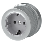 Розетка с заземлением и шторками (Матовый хром) ретро Werkel WL19-10-02 a044924