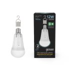 Лампа светодиодная аккумуляторная Gauss 102002212 E27 12W 4100K матовая