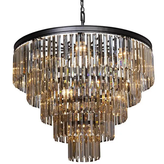 Подвесная люстра ODEON Amber GLASS 5-TIER Black D80 ImperiumLoft 157002-22 40.3284-2
