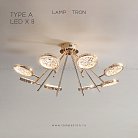 Потолочная люстра NAINA B CH 8 ламп. Тип A Lampatron 4414-11160
