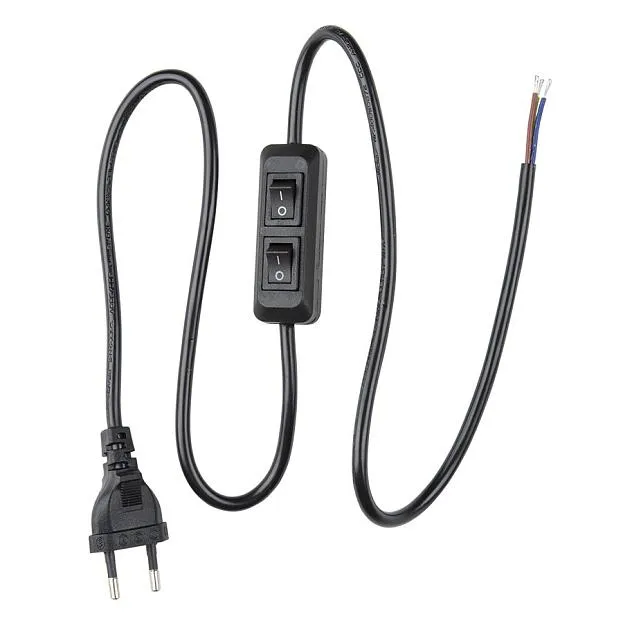 Сетевой шнур с вилкой Uniel UCX-C90/02A-100 BLACK